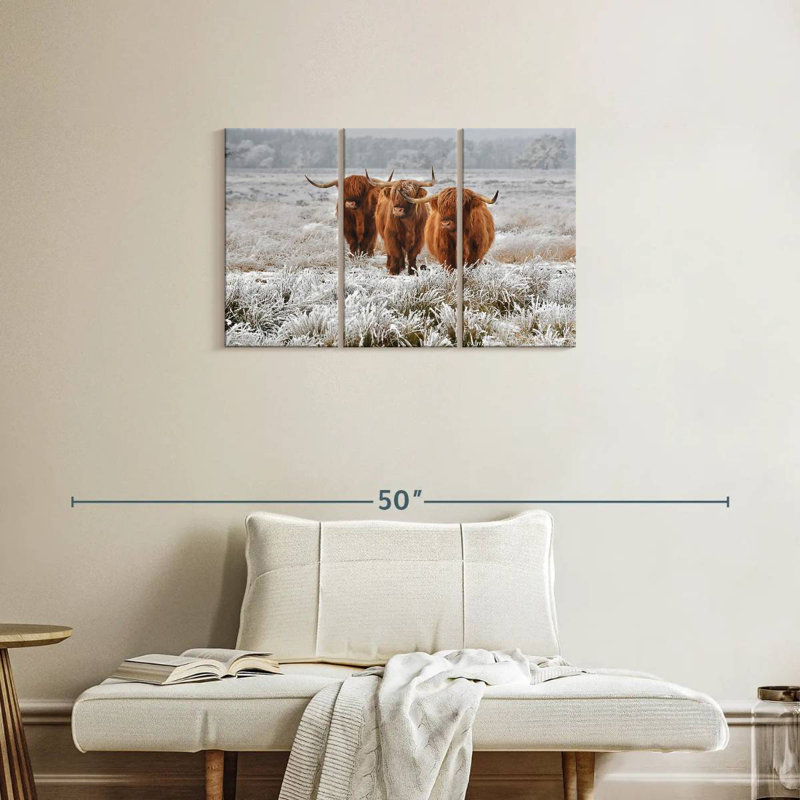 Brampt trio de vaches Highland, H 20 po x l 33 po