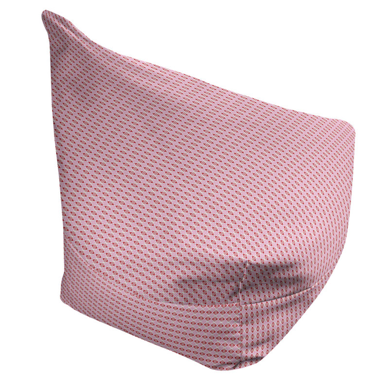 Bean Bag Chair & Lounger, 29" H x 38" W x 42" D, Light Pink/Red