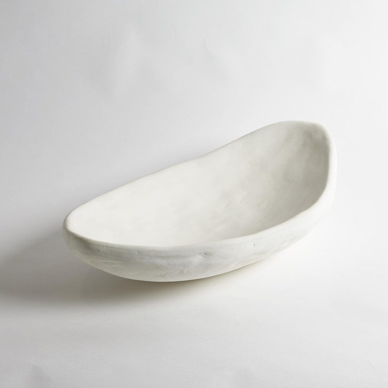 Modernist Low Bowl-White Plaster