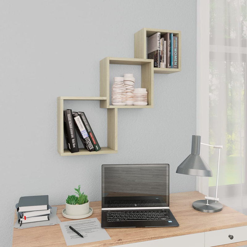 Cube Wall Shelf 68x15x68 cm Engineered Wood, Brown