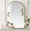 Miroir mural arqué en métal avec finition dorée, décoration élégante pour toute pièce, mesurant 29,75 pouces de hauteur