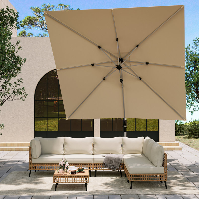 Parasol extérieur en porte-à-faux pour patio 11 pi 132 po Gentle Chic, Kaki
