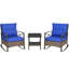 Ensemble de chaises berçantes pour patio avec chaises berçantes et table basse à 2 niveaux pour le jardin, le porche et la cour