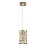 Distressed Silver Mini Pendant To Semi Flush Metalwork 1 Light