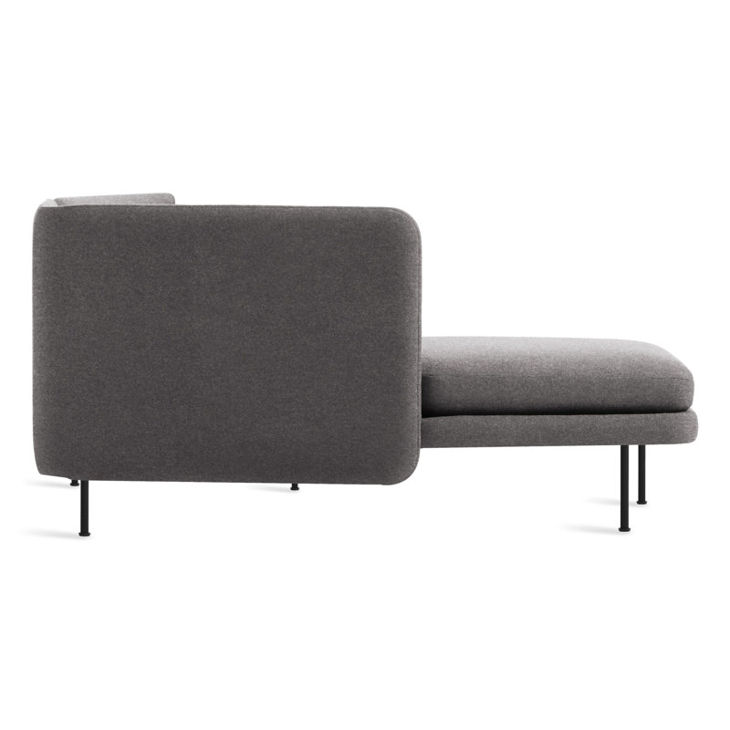Bloke Chaise Sectional, Tait Stone Textured Basketweave, Left Hand Facing