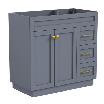 Modern Gray 36" Bathroom Vanity Without Sink,Single Vanity