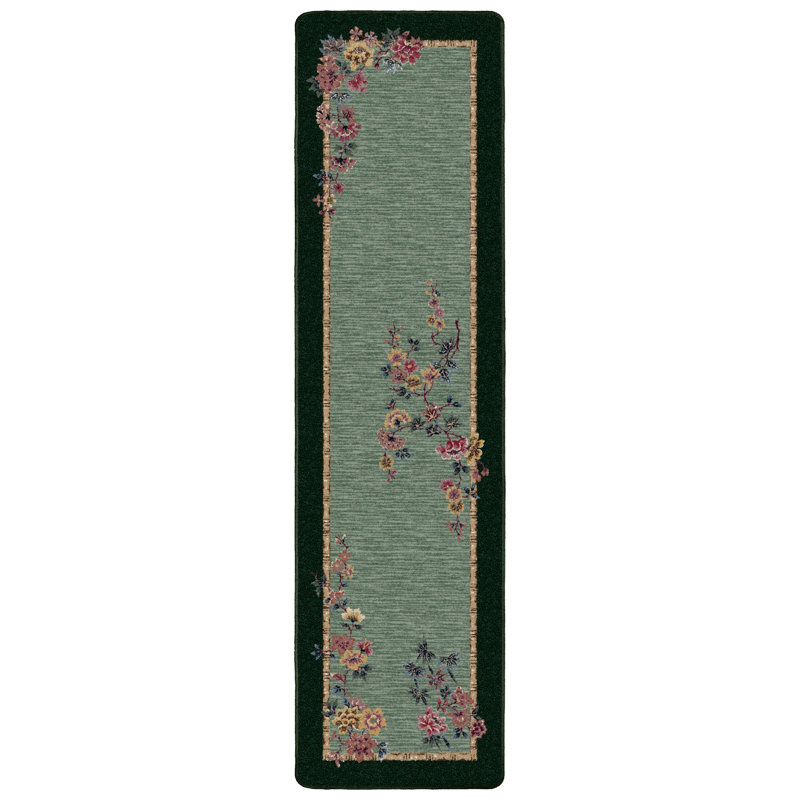 Alminus Signature Mindre Peridot Floral Area Rug, Runner 2'1" x 7'8"