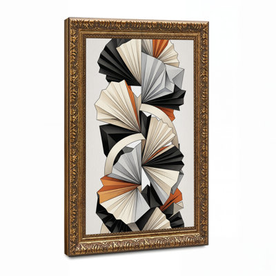 Pages de livre géométriques abstraites sur toile noire et rouille