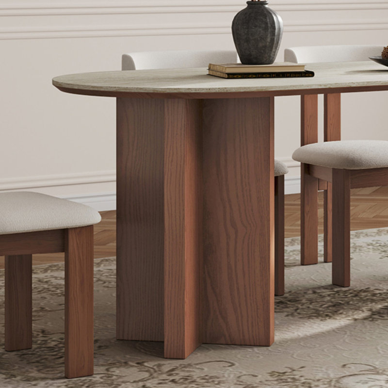 Table roche française à conception asymétrique, H 29,52 po x L 70,86 po x l 35,43 po