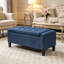 Banc de rangement avec repose-pieds, banc d'entrée rembourré avec siège, avec plateau relevable et pieds en bois d'hévéa-1430032403