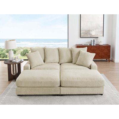 Canapé modulaire réversible de 89 po avec repose-pieds Arzuaga