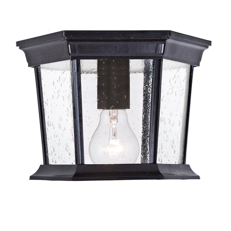 Plafonnier encastré géométrique 11" 1 lumières Grenville, Noir mat
