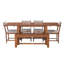 Ensemble de salle à manger extensible 6 pièces pour 6 personnes comprenant une table en bois d'hévéa (152 à 213 cm), 4 chaises rembourrées et un banc (122 cm), 2 rallonges amovibles, marron-1613201855