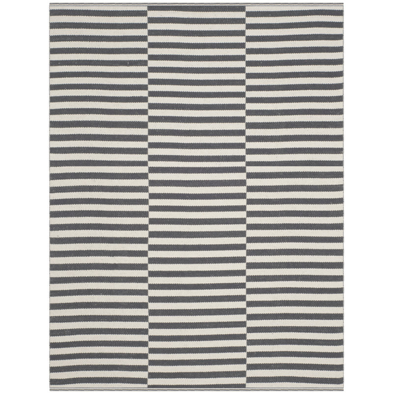 Dunkin Striped Cotton Hand Woven Area Rug, Rectangle 152 x 213cm