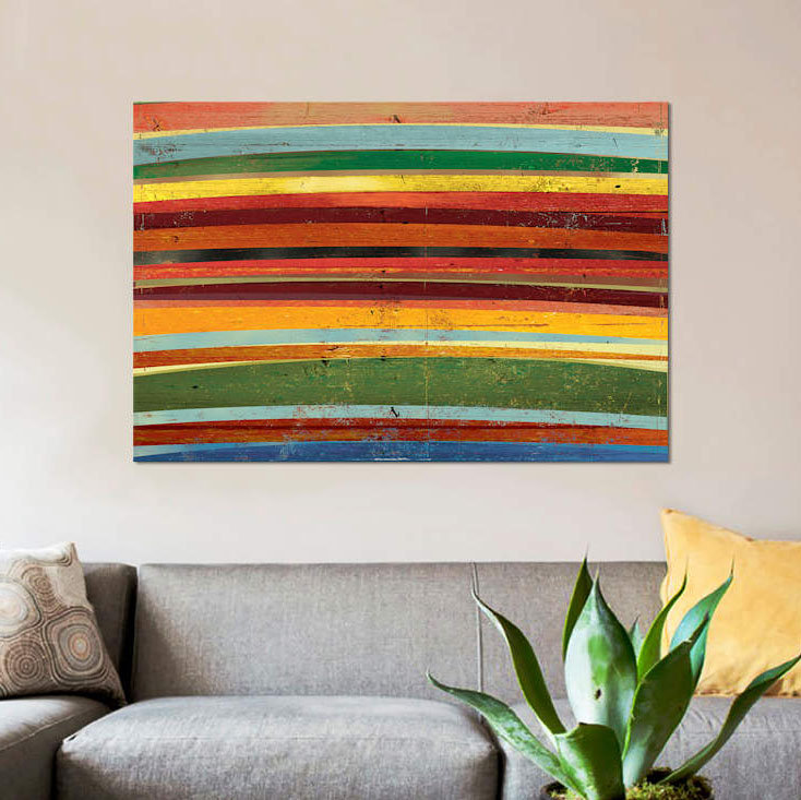« contre le grain », reproduction d’impression sur toile, H 26 po x l 40 po x P 1,5 po, Toile tendue, Pas de tapis