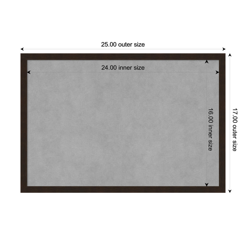 Tableau magnétique à cadre étroit Carlisle Espresso, H 17 po x l 25 po