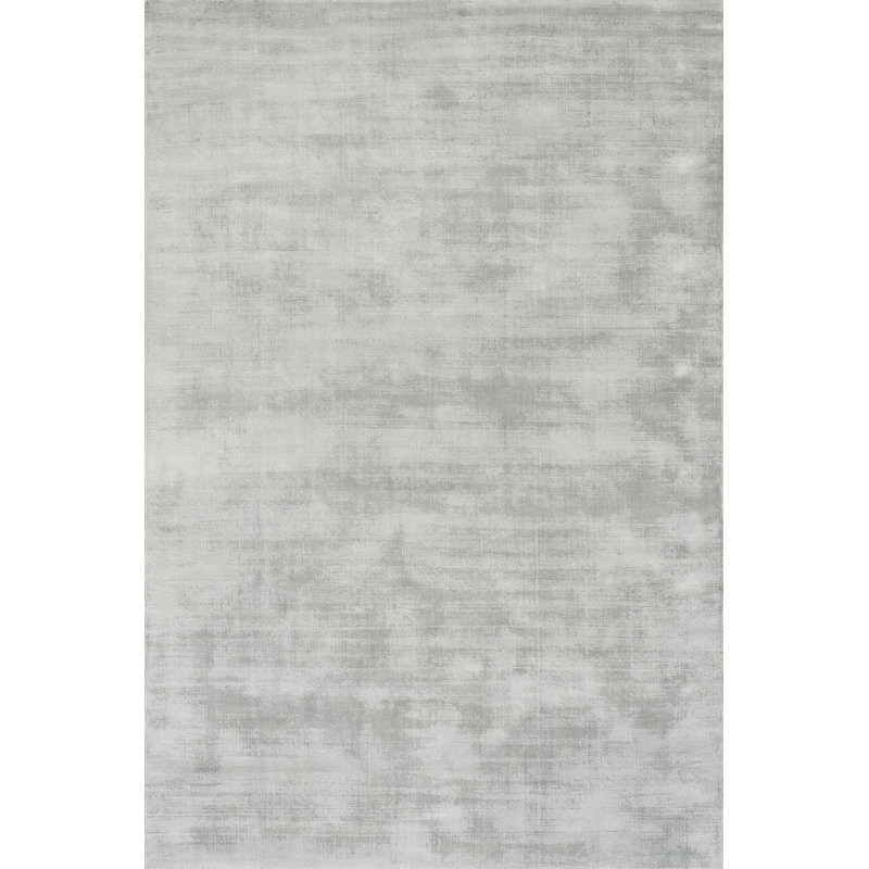 Alva Sky Hand Loom Knotted Viscose Rug, Rectangle 7'6" x 9'6"