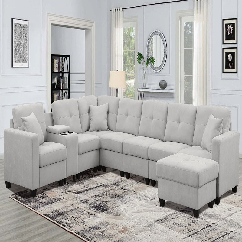 Canapé modulaire, gris clair, Gris clair