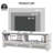 Mercer41 Silver Mirrored Tv Stand With Led Light For 65 Inch Tvs, Modern Entertainment Center With Drawers & Open Storage