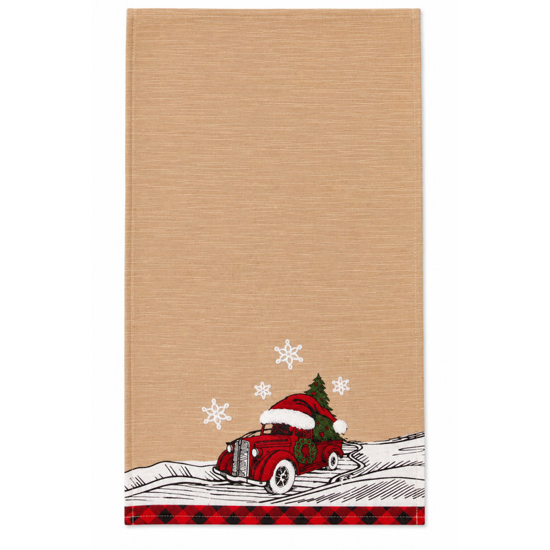 Serviette de thé Lety Snow brodée Softy