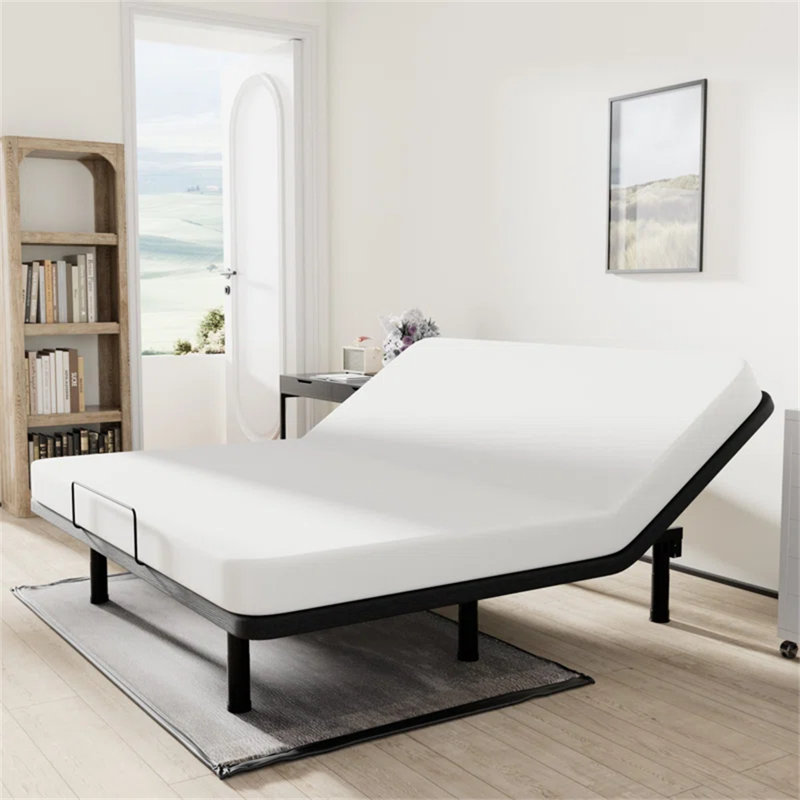 Adjustable Bed Frame With Back leg lift+12 "single leg+child lock Power Bed Foundation Separate Head/Foot Lift, Easy Assembly Electric Smart Bed Frame