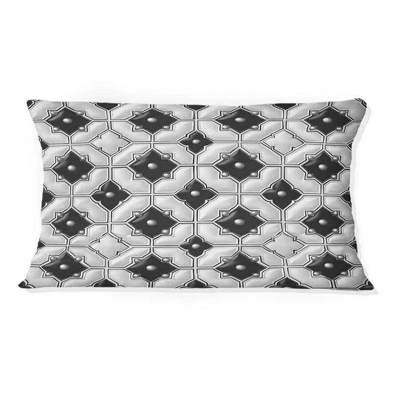 Coussin lombaire noir Modern Trellis I
