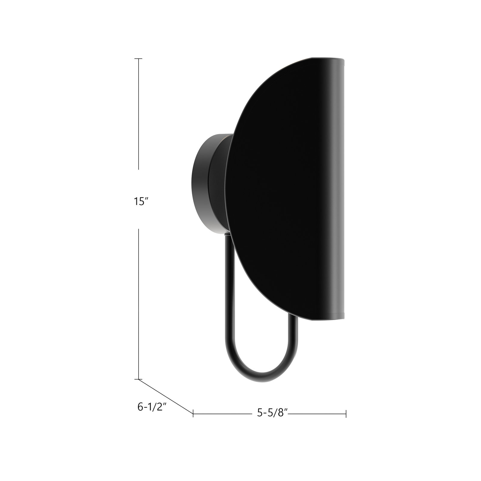 Calline Single Light Dimmable Armed Sconce, Matte Black