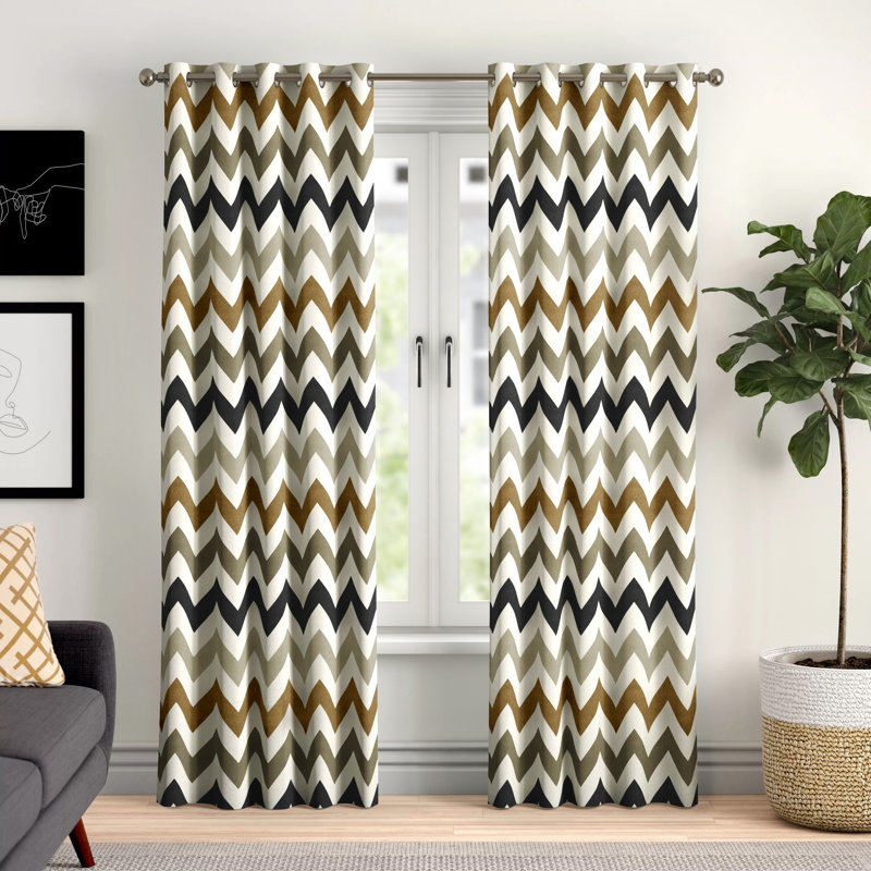 Cotton Sheer Curtain Pair, Ochre, Width 117 x Drop 183 cm