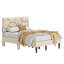 Structure de lit double, tête de lit en lin robuste et stable, sans bruit, sans sommier, poids: 397 lb (beige)