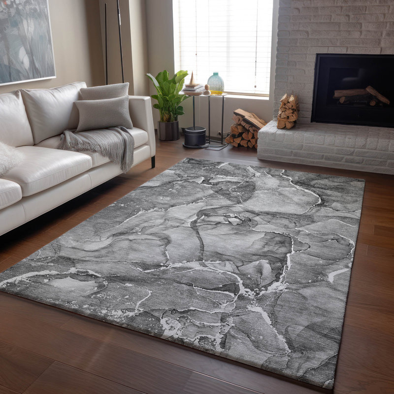 Tapis en étain de qualité supérieure lavable à la machine Cerrito AMF519, Rectangle 10 pi x 14 pi