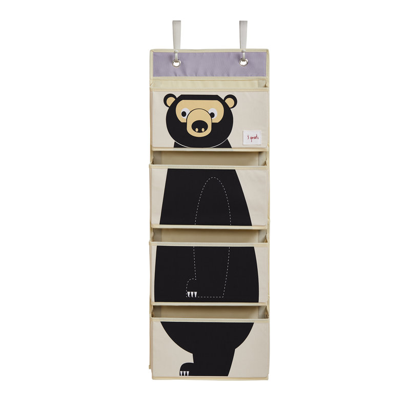 3 Sprouts - Organisateur de chambre d'enfant avec crochets - Ours