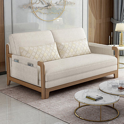 Coussin convertible 59,06 po en polyester blanc cassé