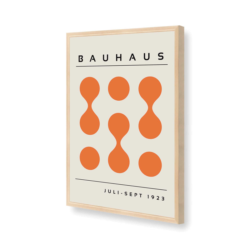 Orange Bauhaus, impression encadrée, Reproduction encadrée sans passe-partout, Érable brut, H 11 po x l 9 po