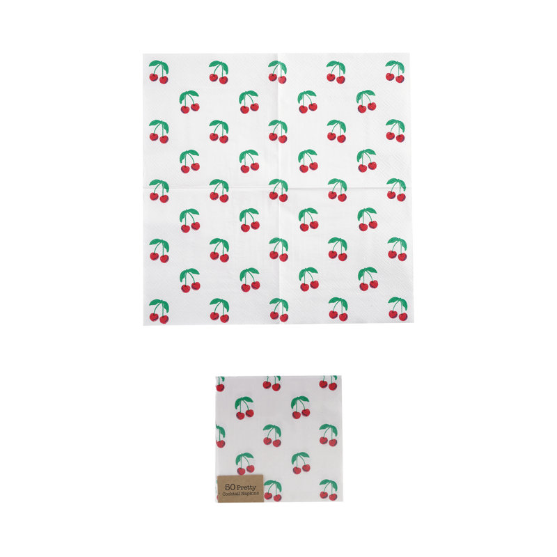 Ensemble de serviettes en papier, blanc / rouge / vert