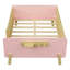 Lit d'enfant standard, lit plateforme en bois avec tête et pied de lit, rose
