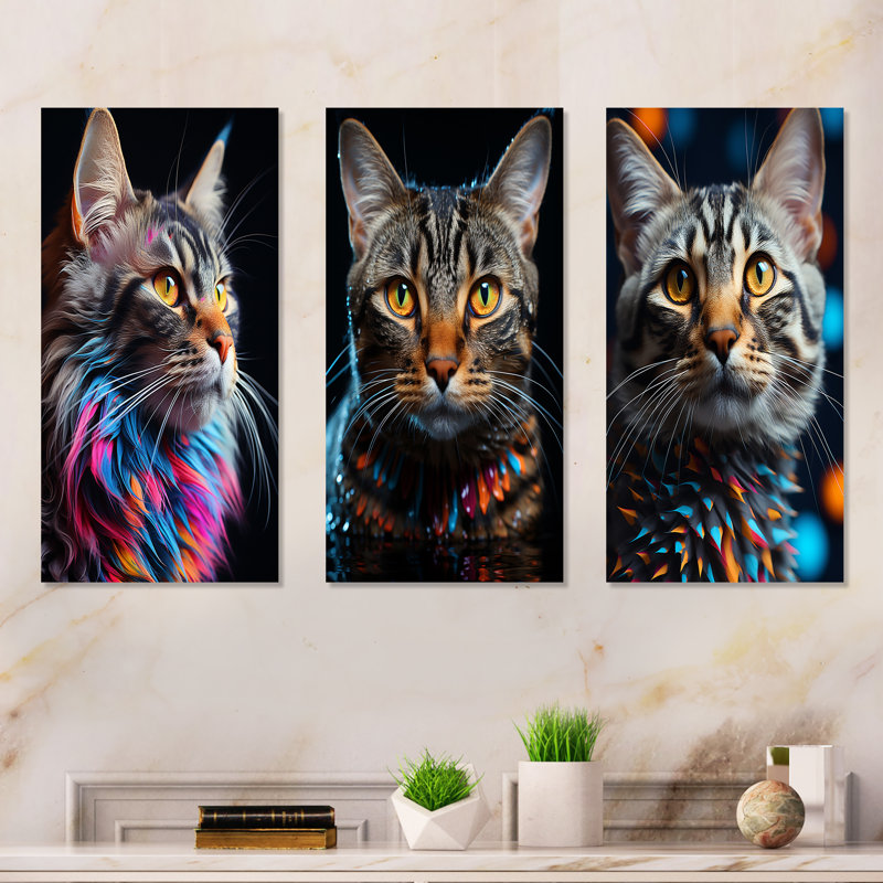 American Shorthair Harmony Cat, H 28 po x l 36 po, Toile tendue