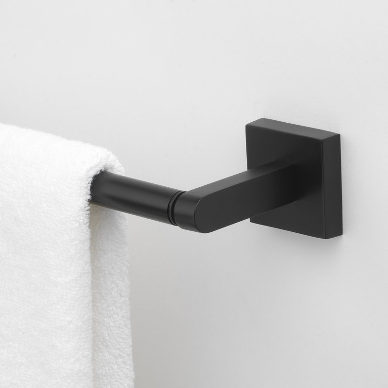 GlideRite Avalon Collection 4-Piece Bathroom Hardware Set - 9018-KIT-SQ, Matte Black