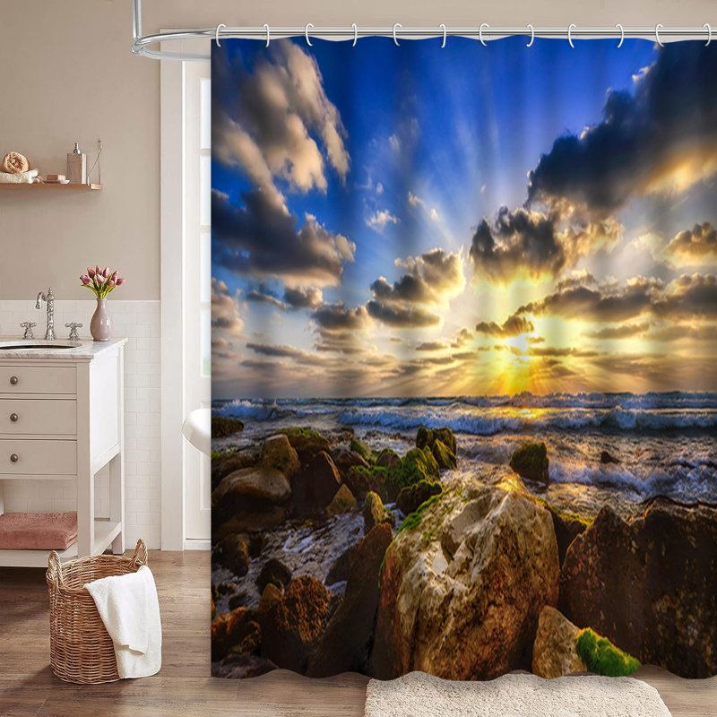 Rideau de douche à 12 crochets Sunset Cloud, L 72 po x l 84 po