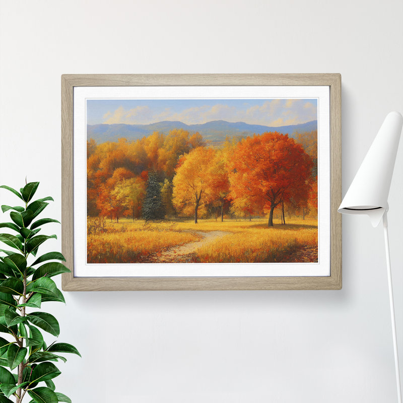 View of an Autumn Forest Vol.4 - Framed Print, 25cm H x 34cm W x 2cm D, Oak