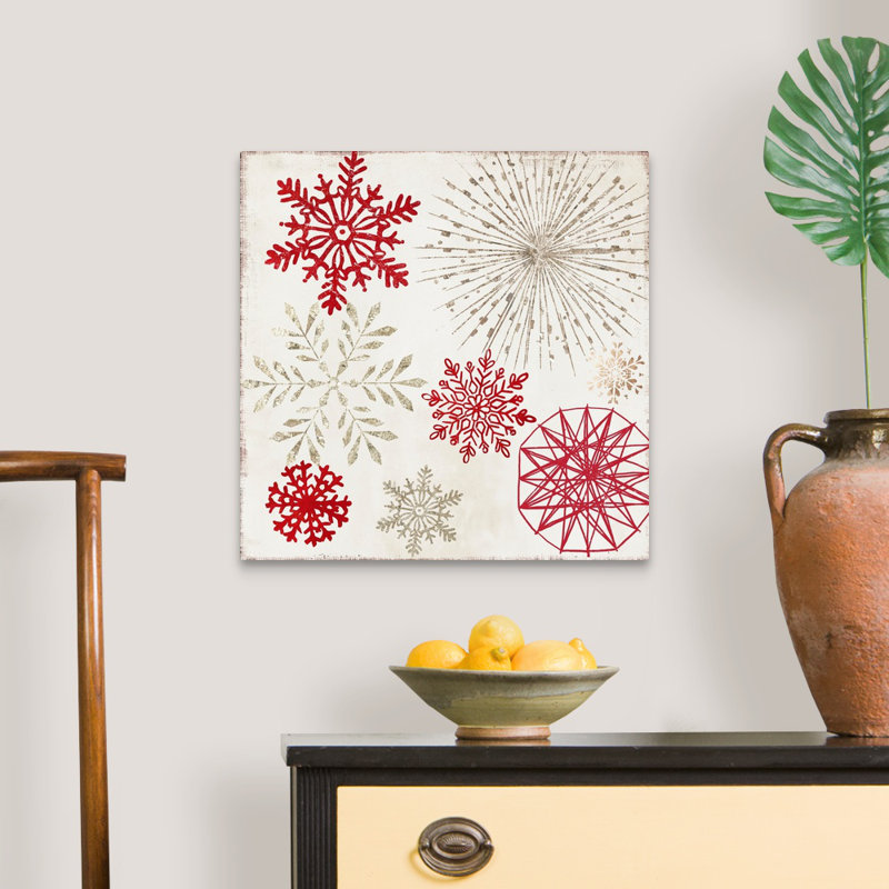 " Merry Christmas Sparkles " Painting Print, 20" H x 20" W x 1.25" D, Wrapped Canvas