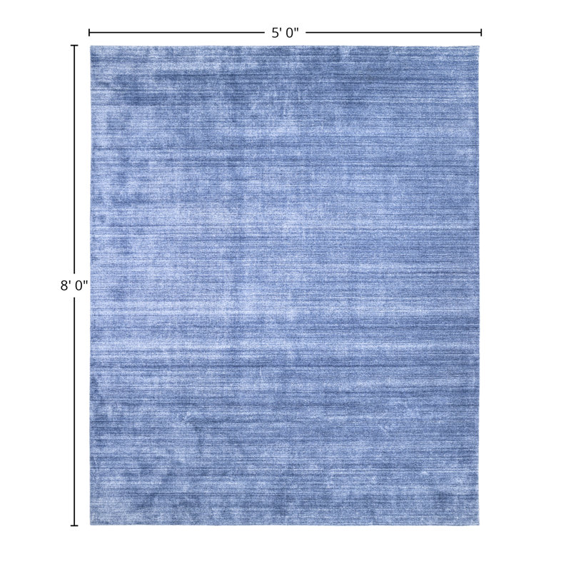 Harbor Abstract Area Rug in Denim, Rectangle 5' x 8'