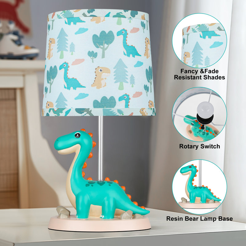 Small Green Dinosaur Table Lamp For Bedroom Nightstand Decor,animal Nursery Single Bedside Lamp For Kid Study Room,cute Desk Lamp For Boy Girl Toddler Play Room,1 Led Bulb Included