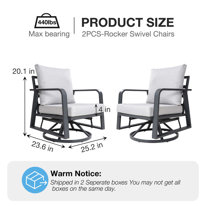 Aluminum Frame 2 Swivel Chairs