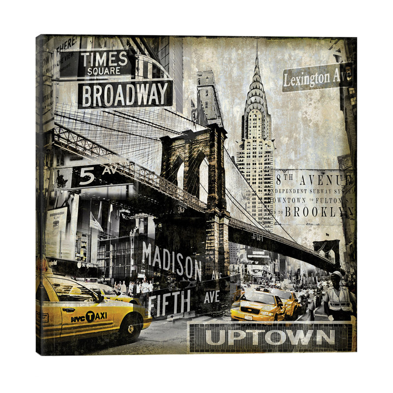 Landmarks NYC by Dylan Matthews - Single Picture Frame Print on Canvas, 66.04 cm H x 66.04 cm W x 1.91 cm D, Wrapped Canvas