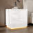 White Nightstand, 20" H — High-Gloss Finish, Built-In LED Base Light