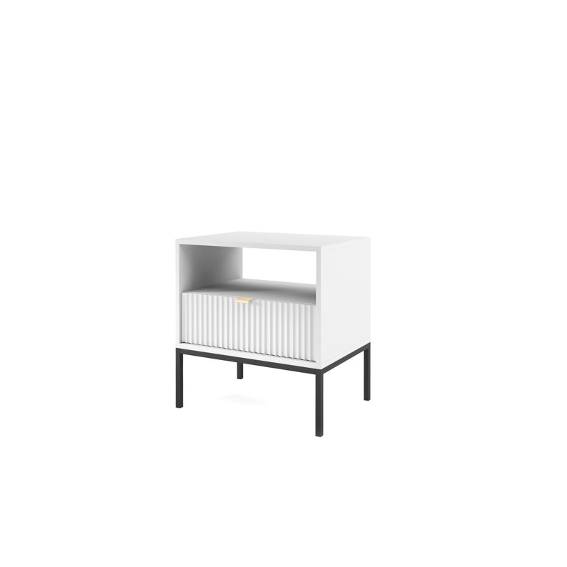 Icilia 1 Drawer Bedside Table, White