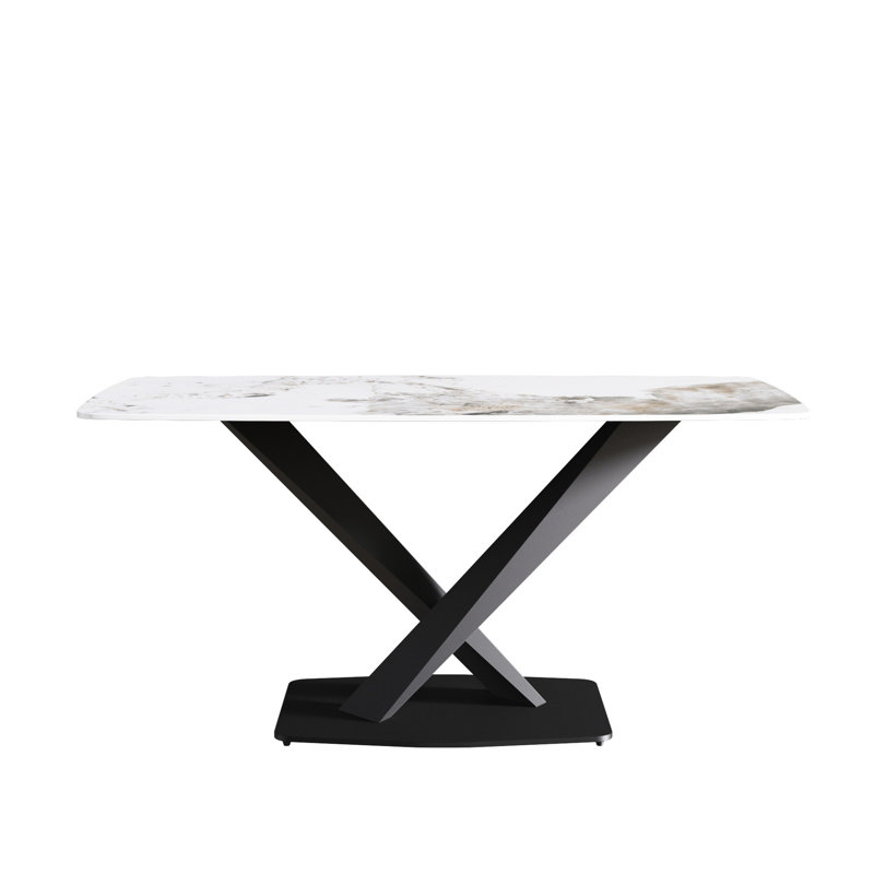 Table en bois fritté blanc 63 po 63 po - Stable, 64.8" H x 35.84" W x 30.27" D