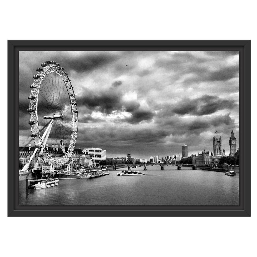 Gerahmtes Wandbild Riesenrad, London Eye