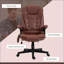 Fauteuil de massage avec vibration à 6 points Fauteuil de direction inclinable et chauffant avec dossier haut et accoudoirs rembourrés, télécommande, microfibre | Rouge cramoisi-1878421275