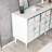 Stylish Console Table, White & Silver, 100% Melamine Coated Particle Board, Thickness: 0.7 inches | Perfect for Entryway & Living Room, Durable & Modern Design-1907587323